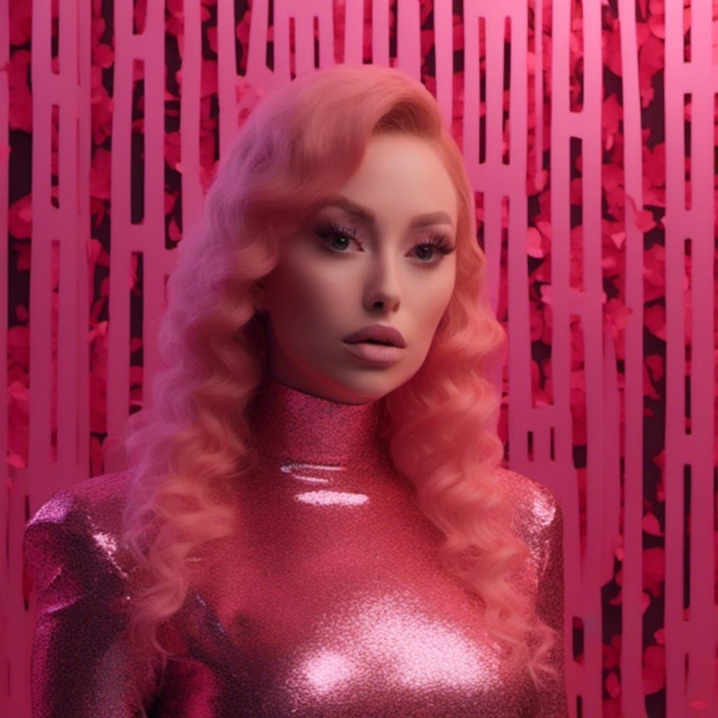 Pink Viking in Detailed Matte Painting Style