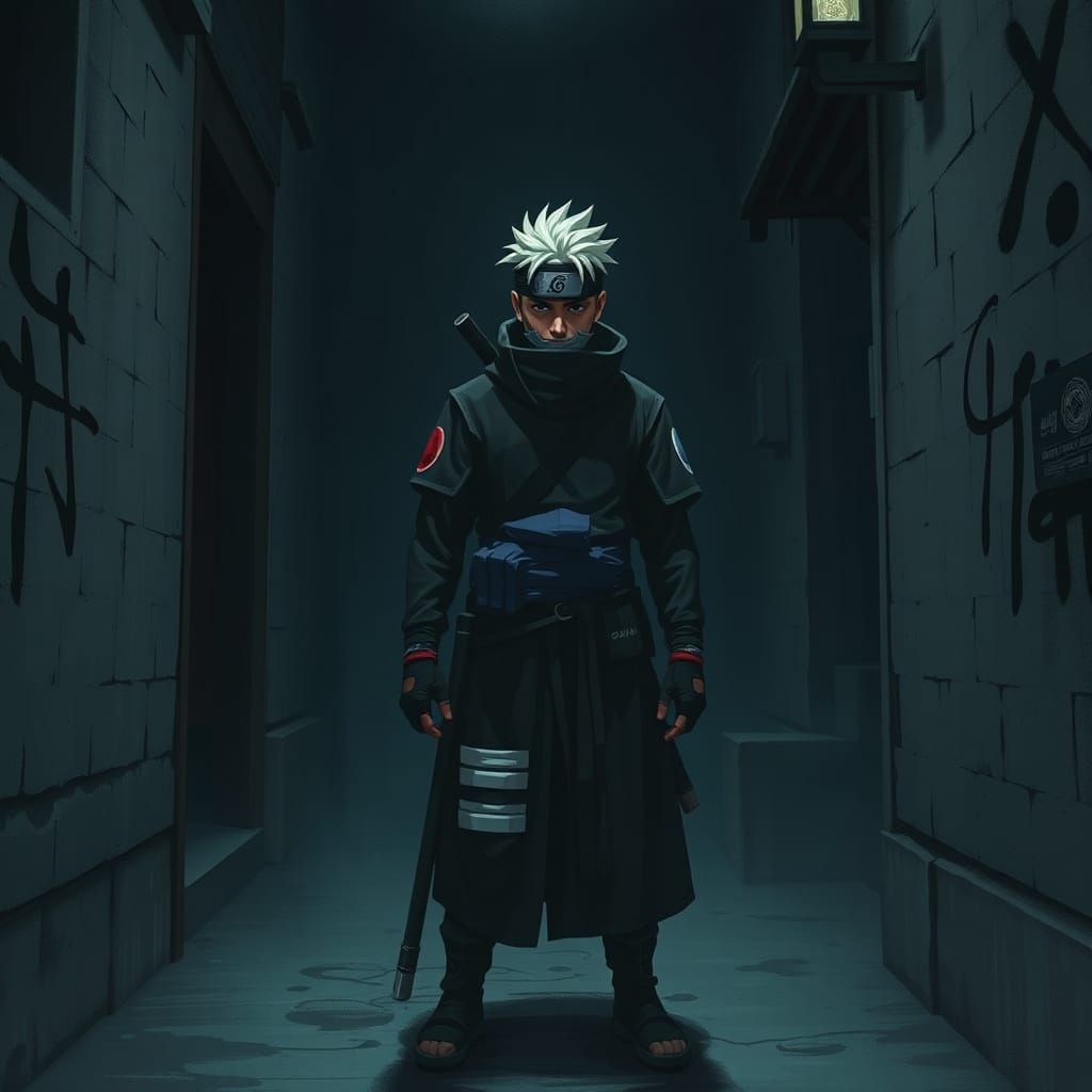 Naruto in Dark Alley, Digital Fantasy Art