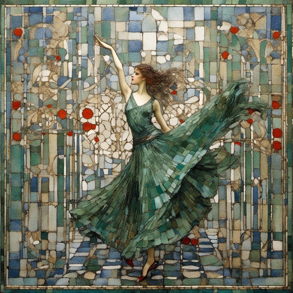 Chromatic Dancer in Dark Impasto Style