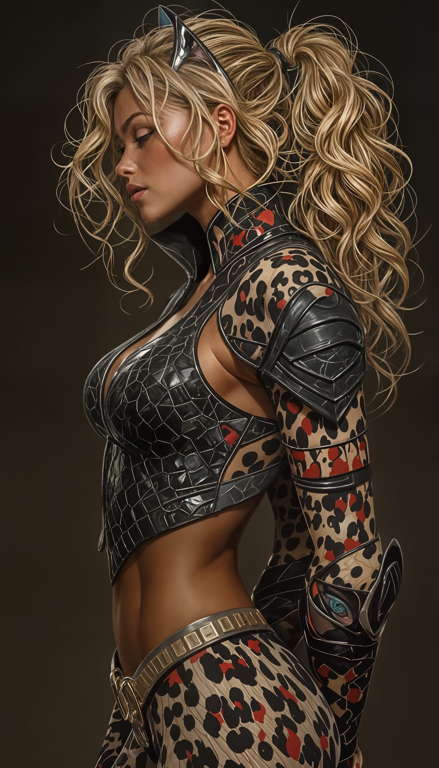 Hyperrealistic Catwoman Concept Art in Splash Art Style