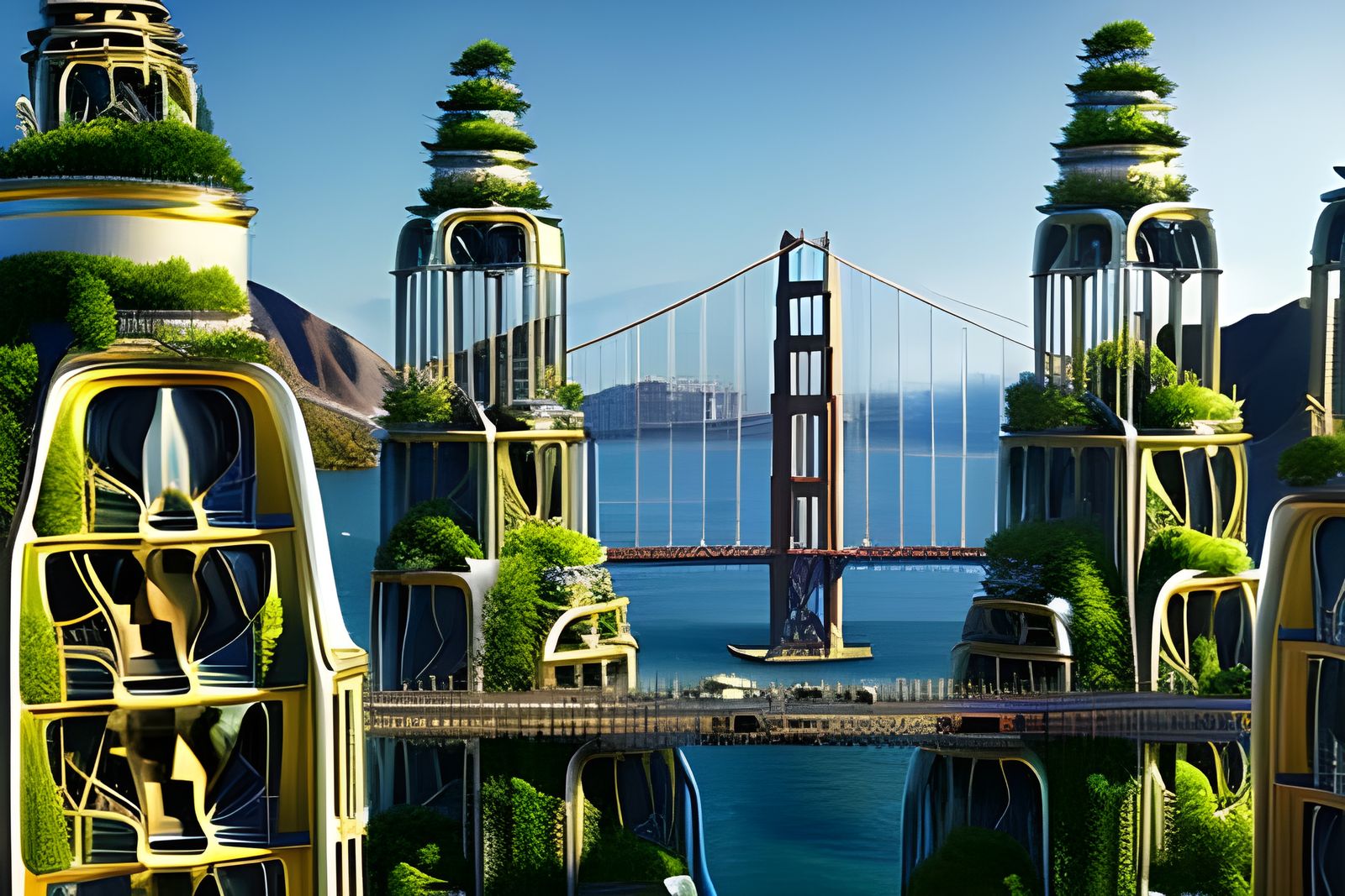 Futuristic Solarpunk San Francisco: Ornate Sci-Fi City