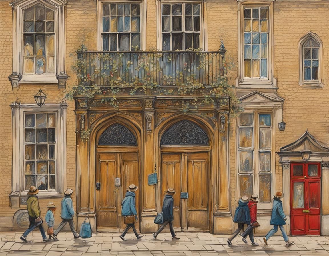 Cambridge's Enchanted Historic Architecture in Naive Art Sty...