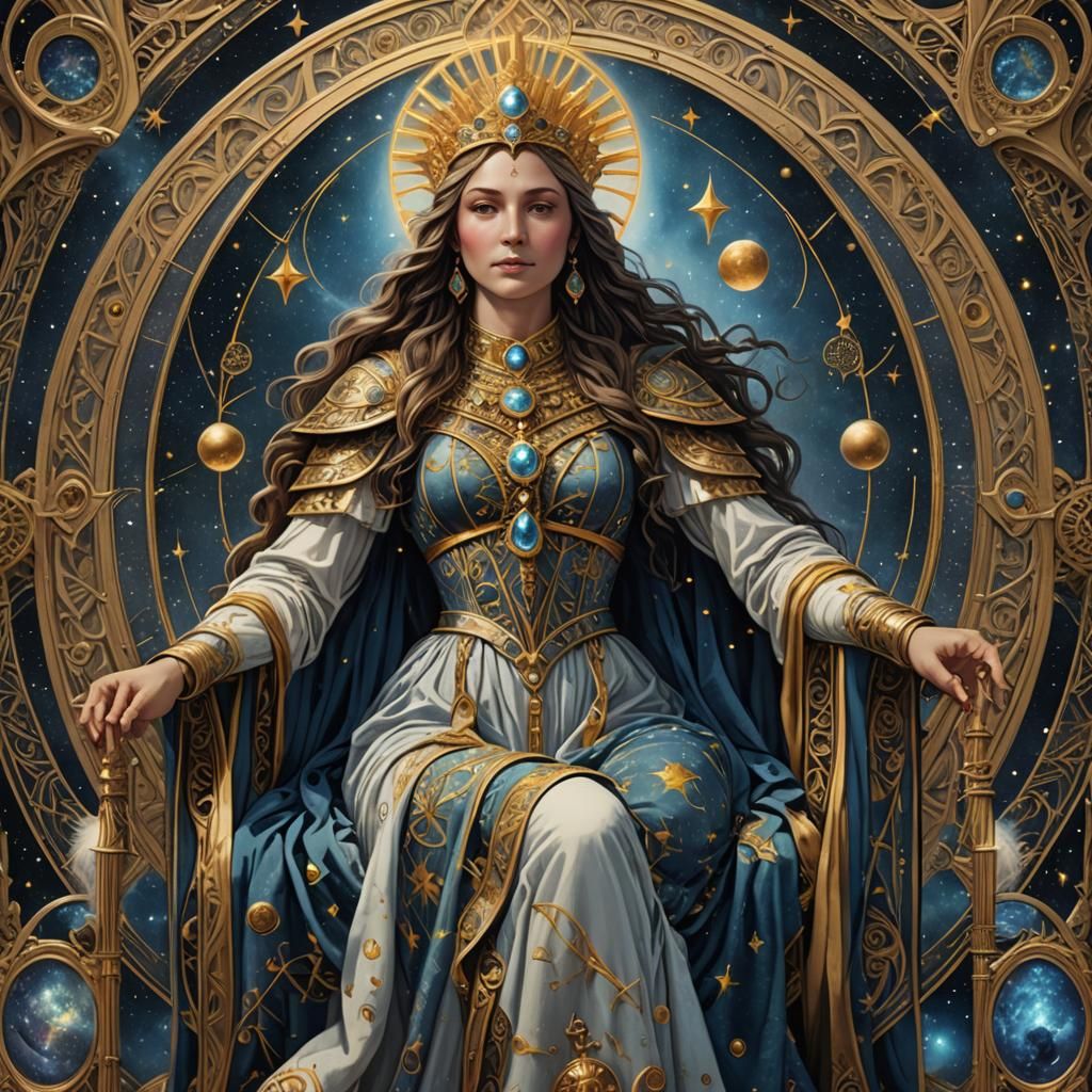 High Priestess Tarot Card in Renaissance Style