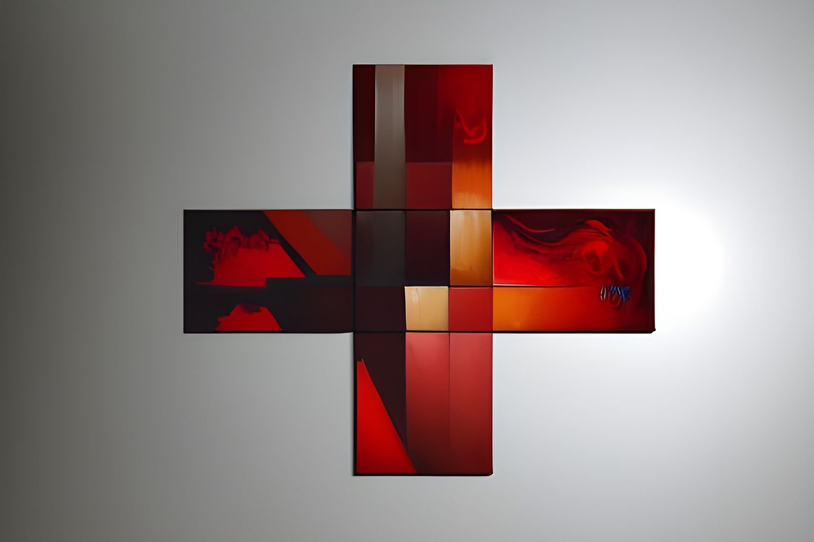 Red Cross on White Background