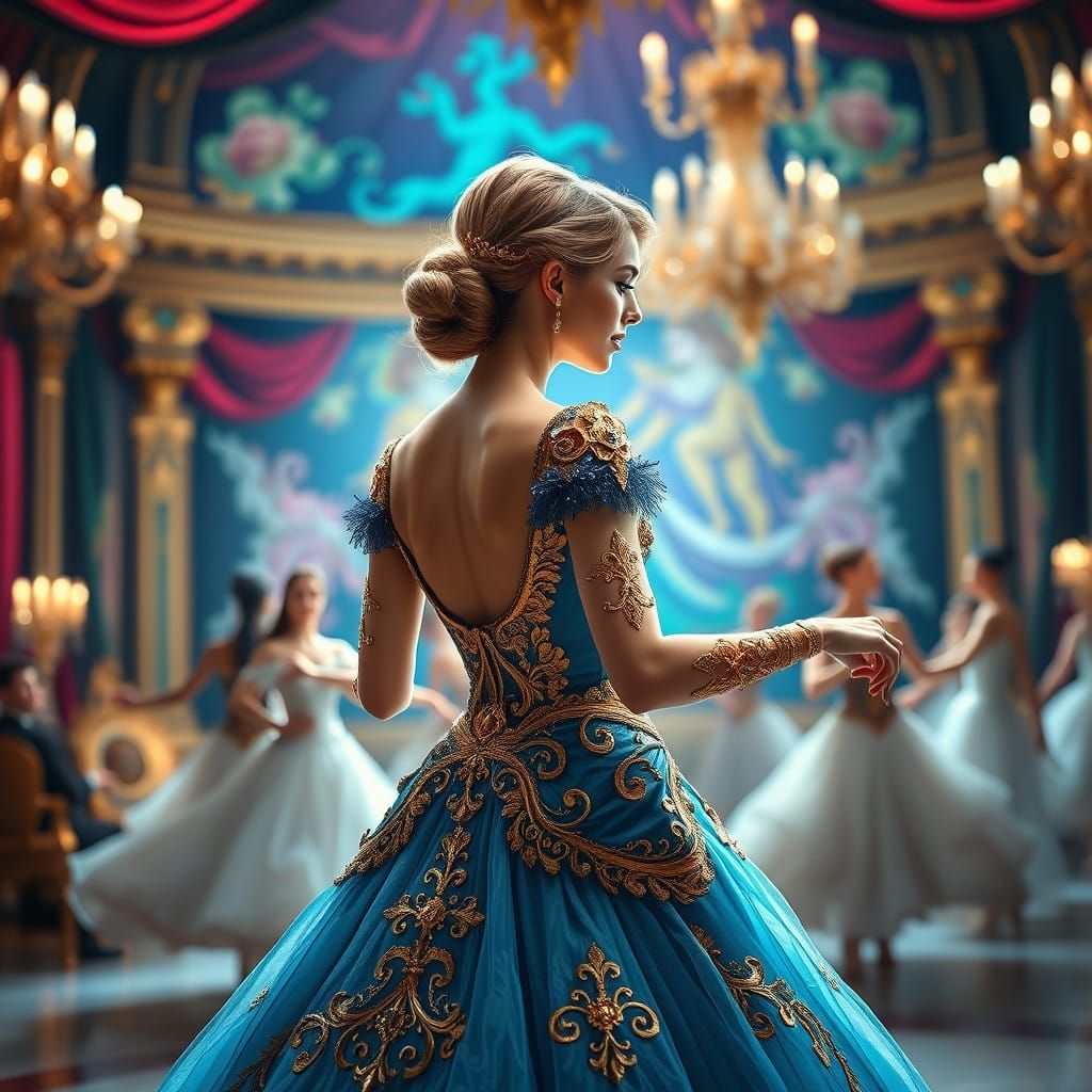 Regal Princess Steals Spotlight in Enchanted Ballroom