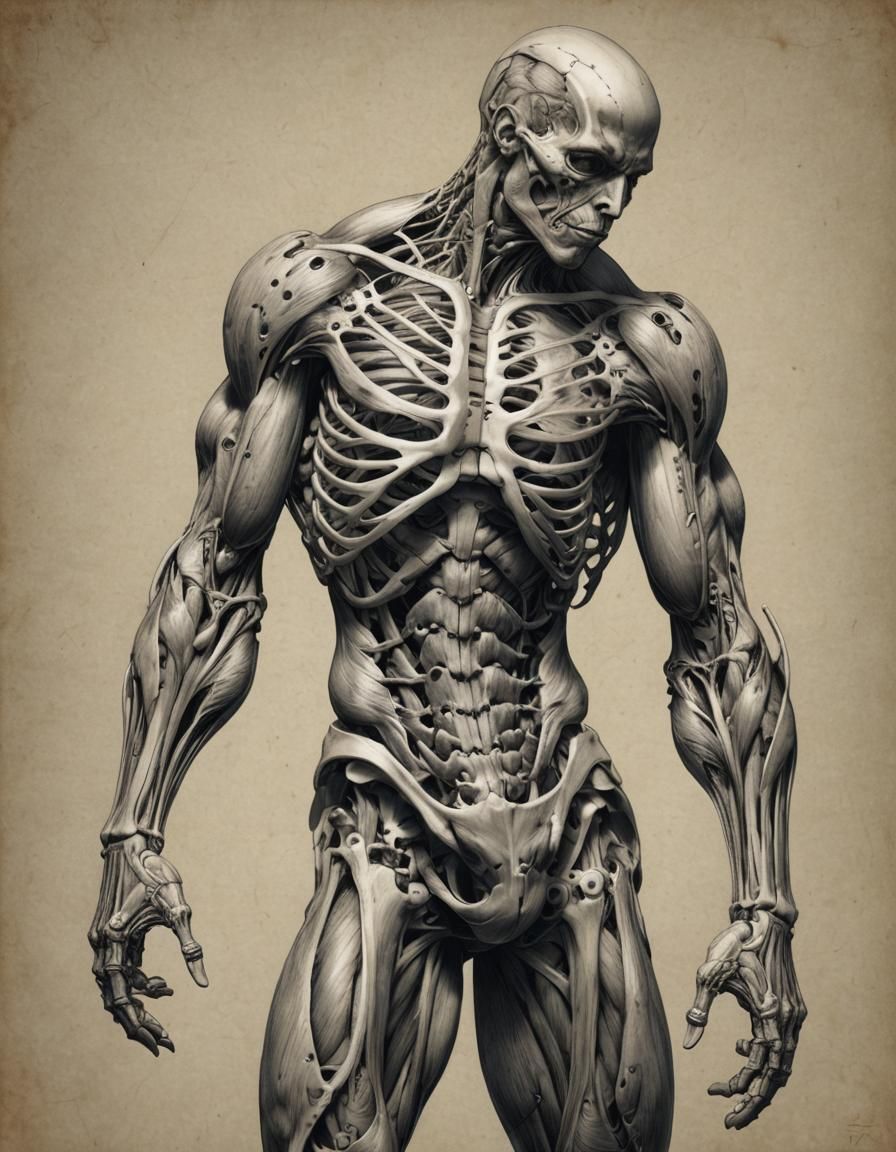 Detailed Anatomy Study of a Humanoid Figure