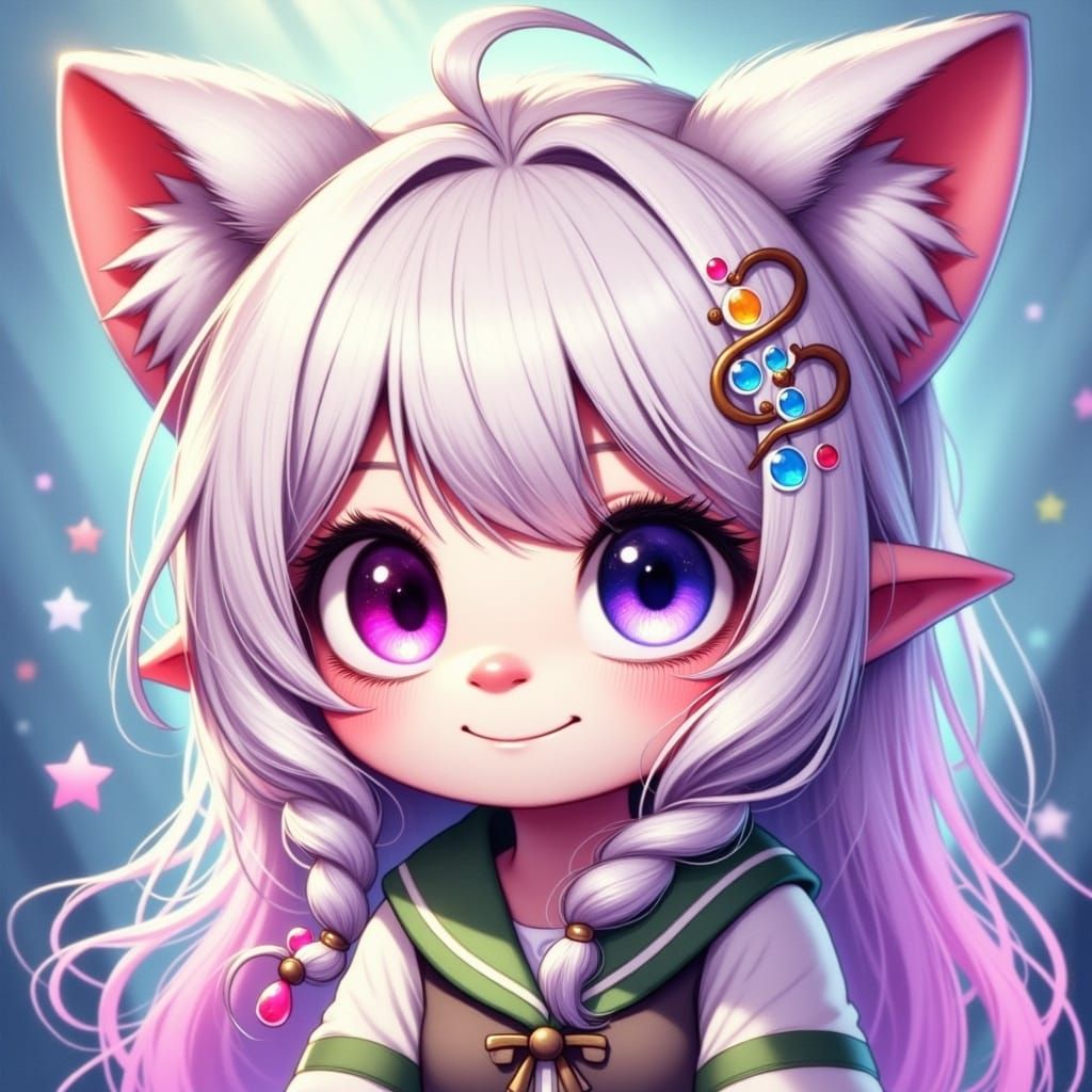 Heterochromia Beauty with Piercing Gaze