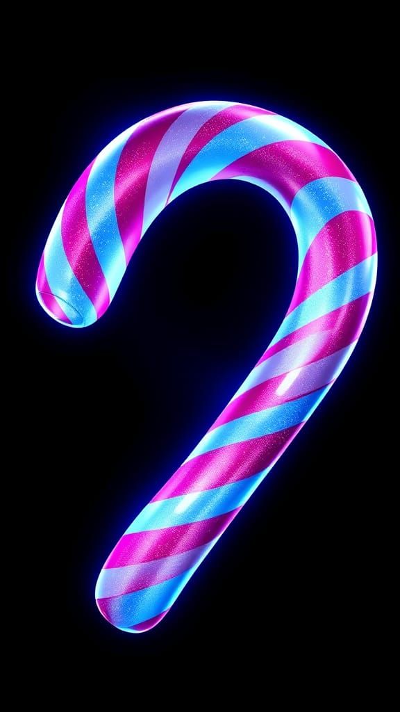 Gigantic Striped Candy Cane in Cel-Shaded Style
