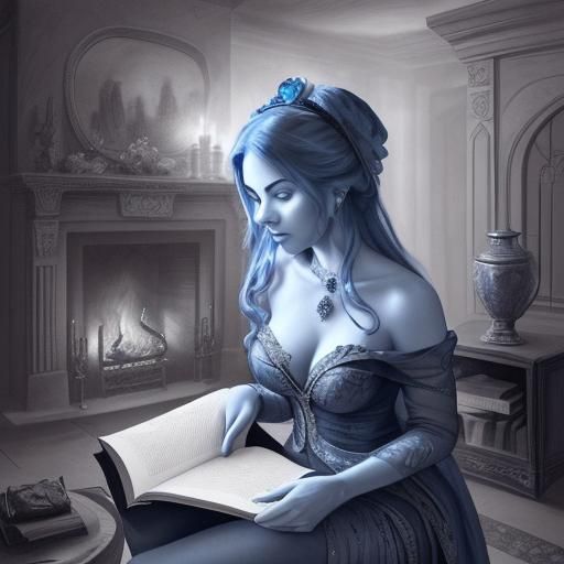 Blue Rose Sapphire Gem: Hyperdetailed Charcoal Drawing