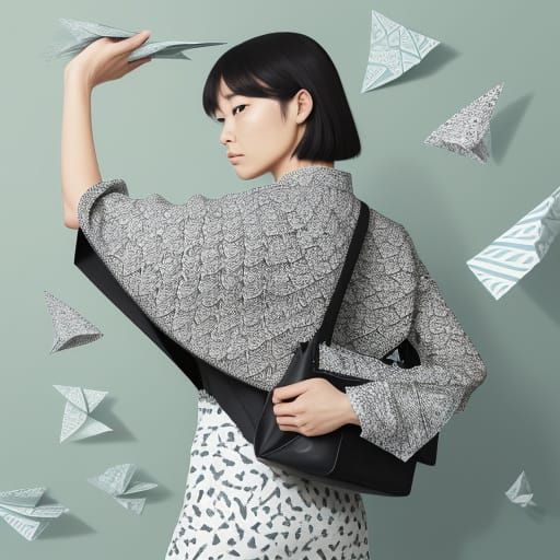 Origami Paper Tote Bag in Whimsical Style