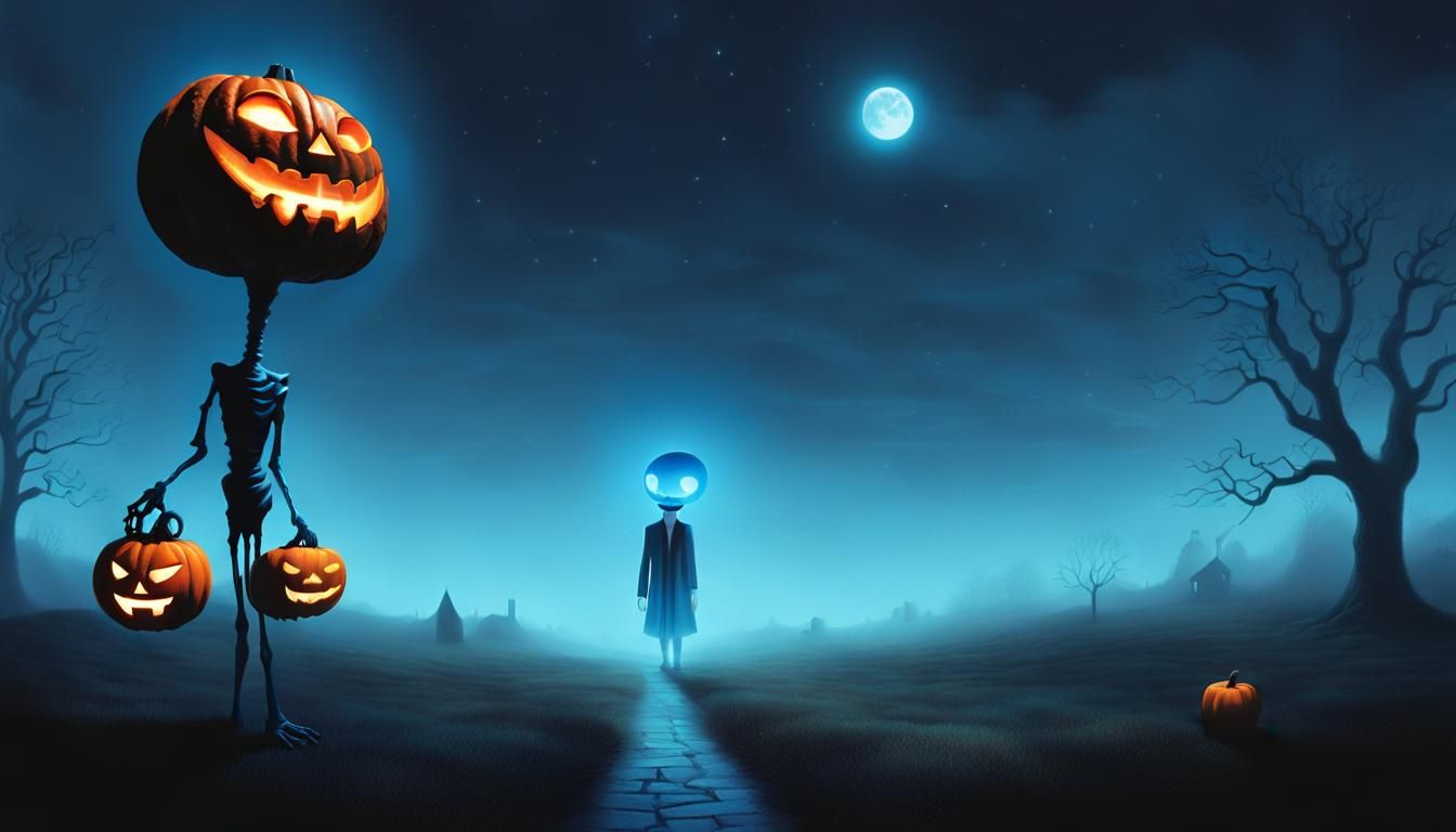 Surreal Alien Walks in Dreamlike Landscape