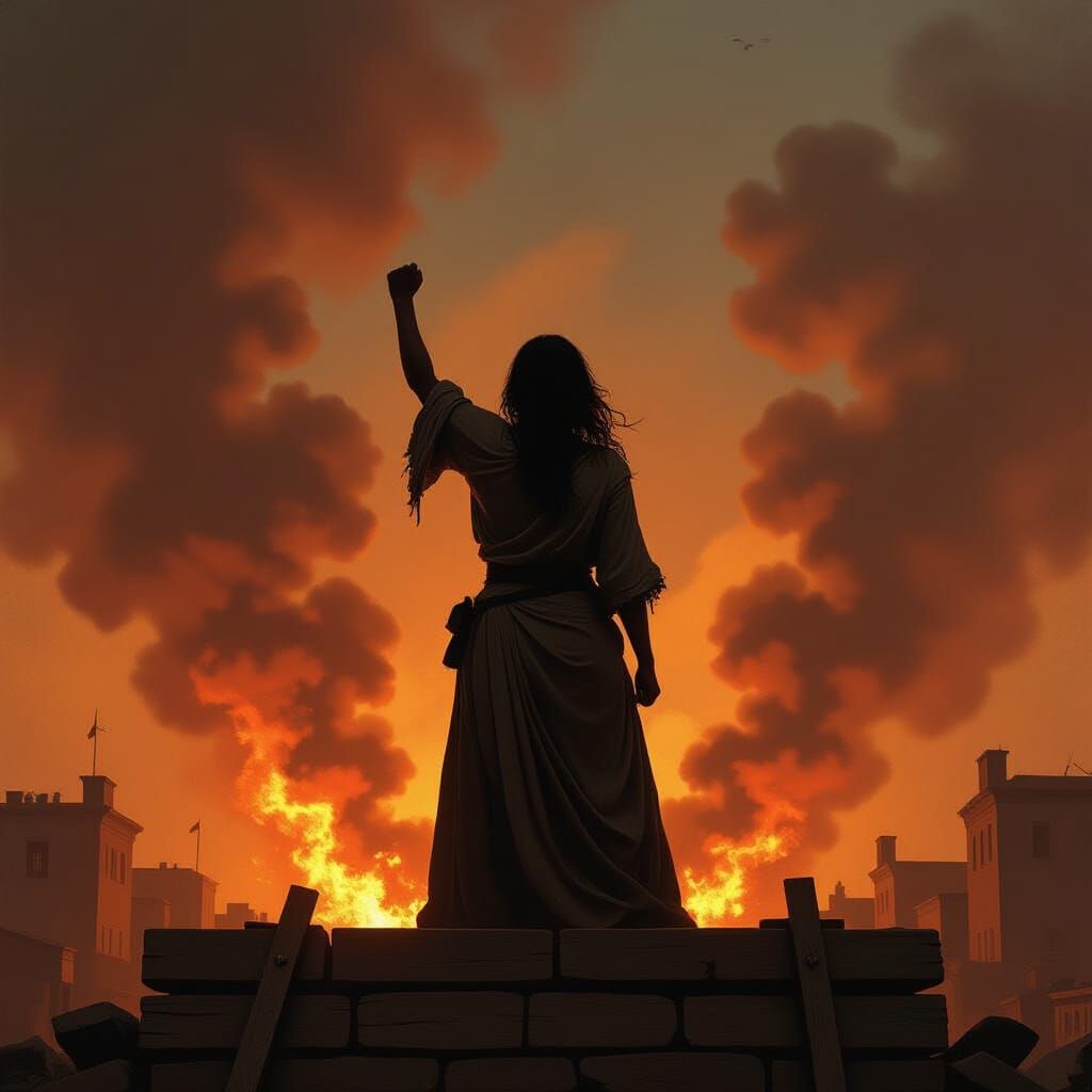 Defiant Woman Protesting Against Oppression