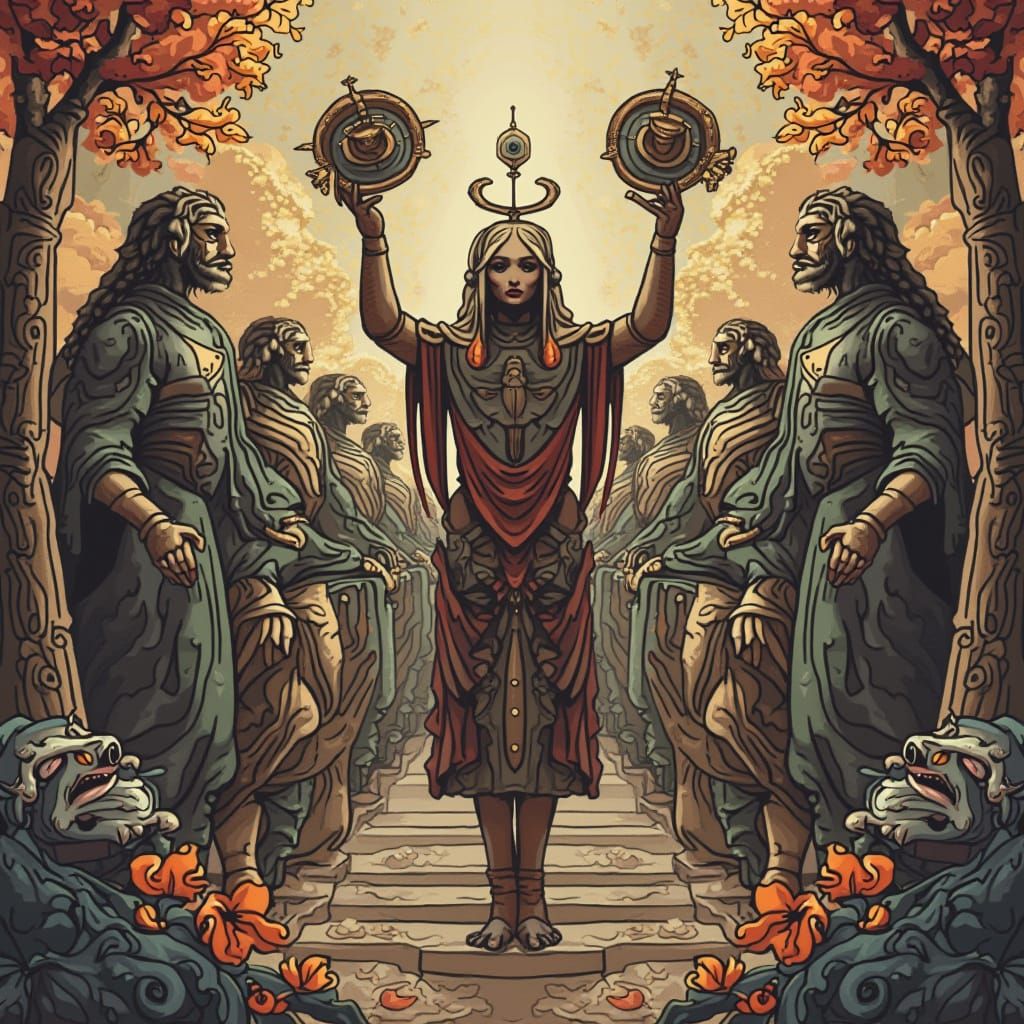 Sad Girl with Headphones in Van Gogh Style