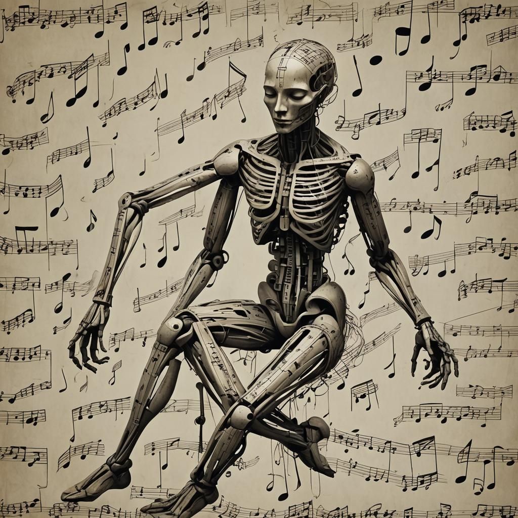 Musical Note Figure Dancing in Dream Dimension