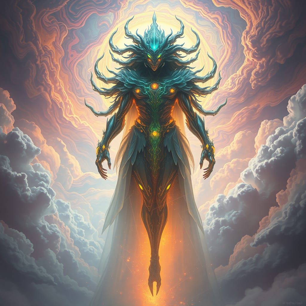 Majestic Glowing Entity in Dreamscape