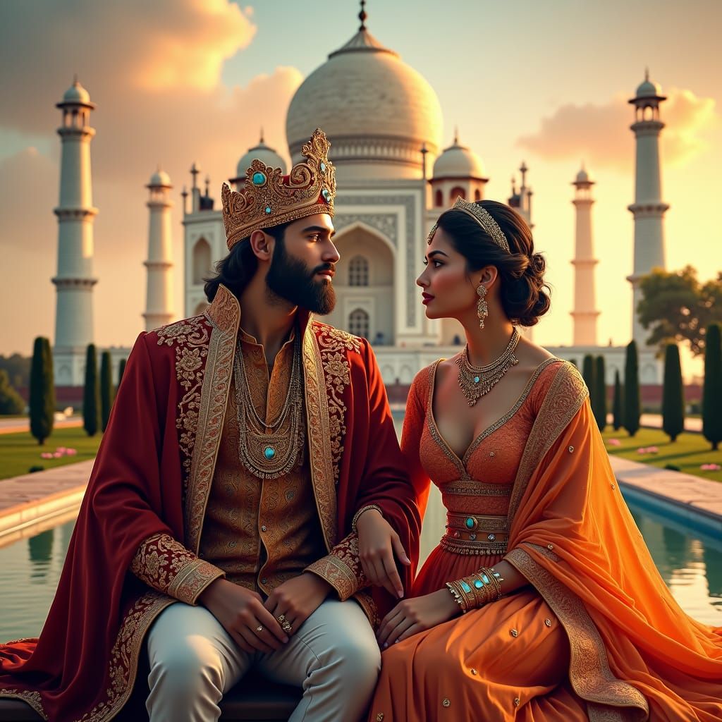 Indian King and Queen at the Taj Mahal