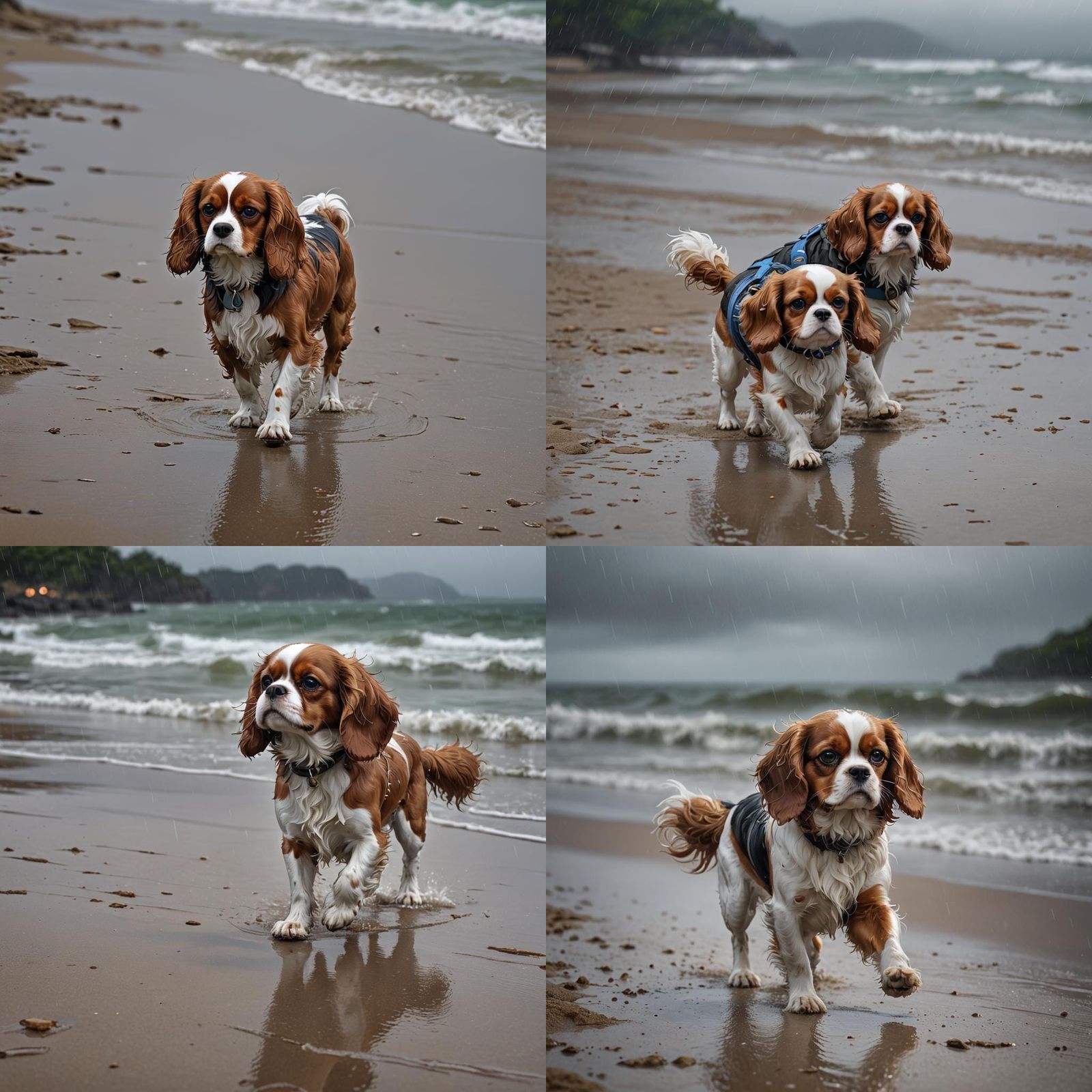 Cavalier King Charles Spaniel: Anime-Inspired Beach Walk