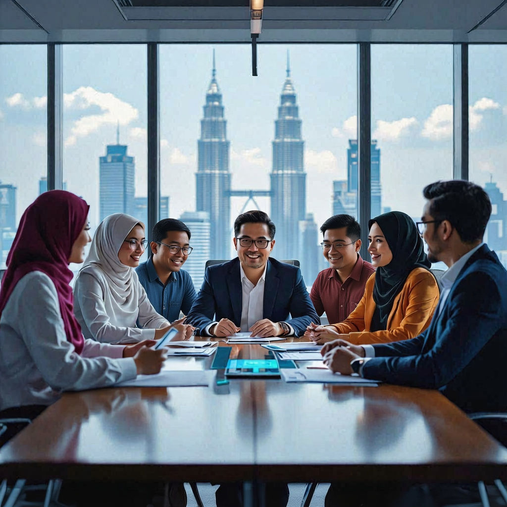 Employees Learning Digital Tools with Leadership Visual