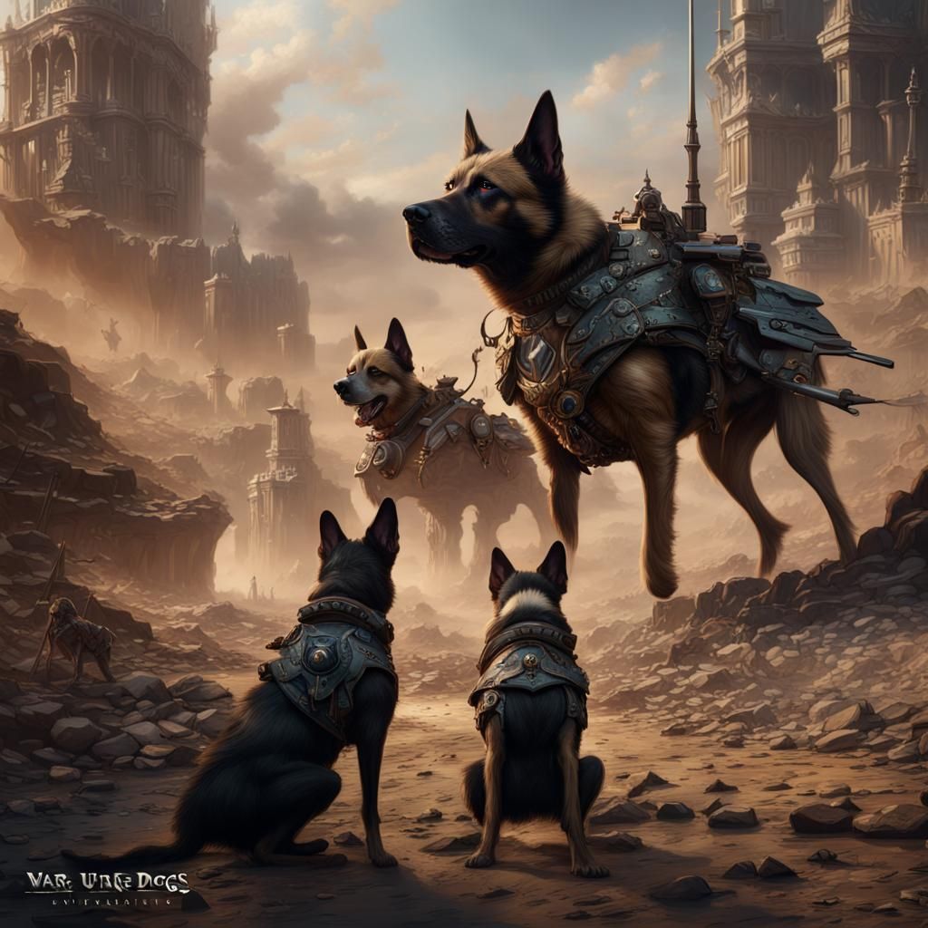 Fantastical War Dogs in Detailed Matte Painting