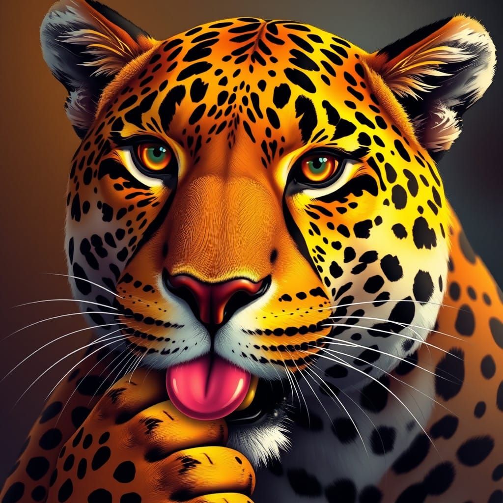 Funky Jaguar Ponders Raspberries