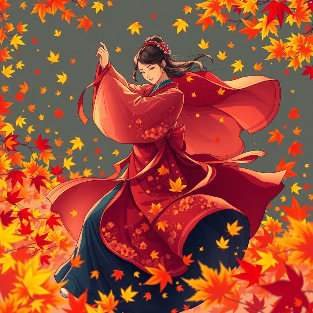 Autumn Dancer in Studio Trigger Anime Style