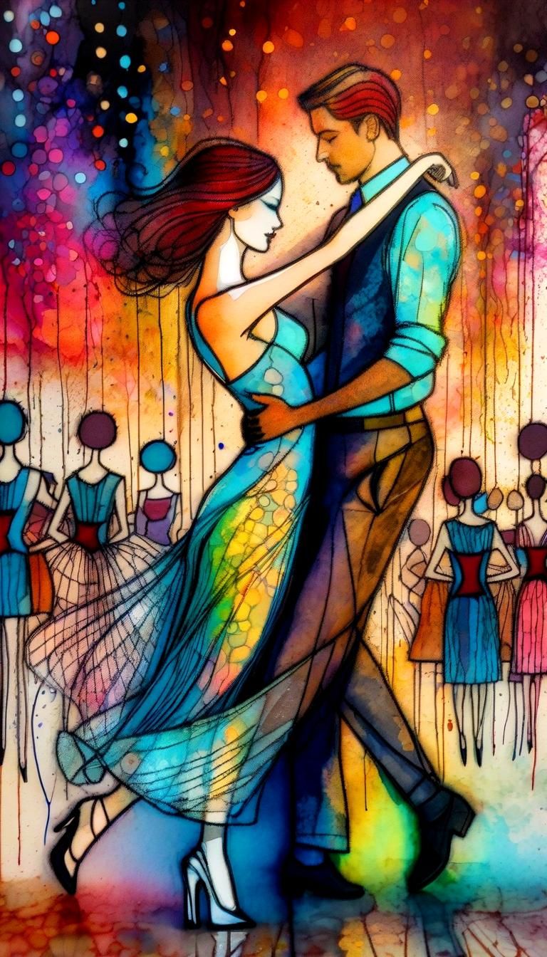 Nightclub Dance: Art Brut Digital Illustration