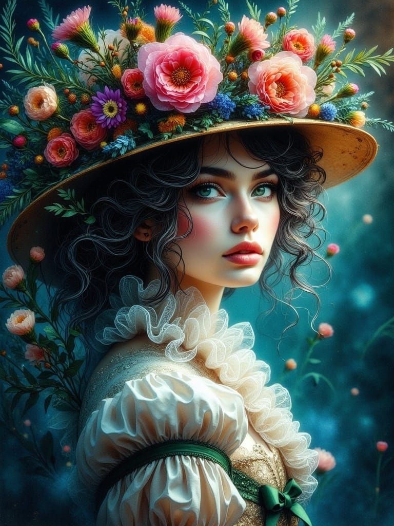 Elegant Victorian Fantasy Portrait in Rich, Dreamy Details
