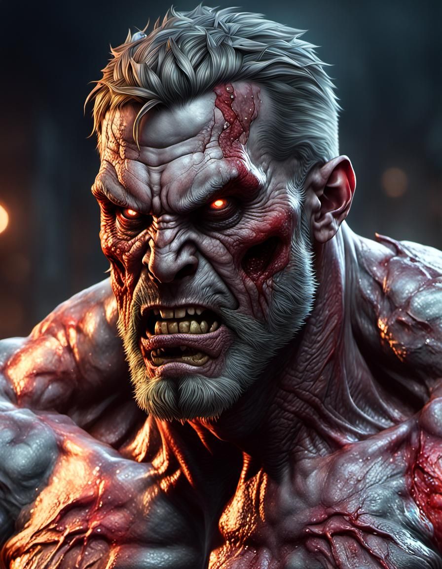 monster zombie massive muscular muscle man