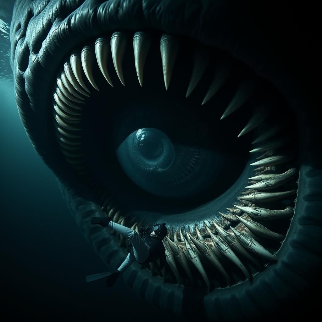 Eerie Close-up of Bloop Creature's Eye in 42k