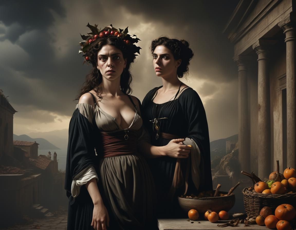 Greek Witch in Baroque Style Matte Painting