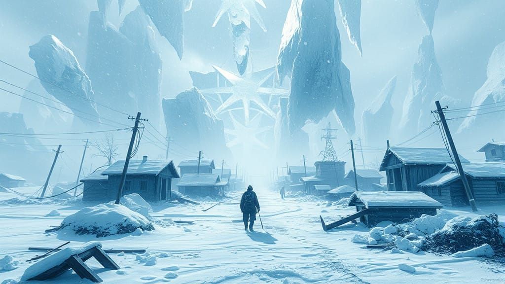 Frozen Apocalypse Revealed in Ethereal Blues