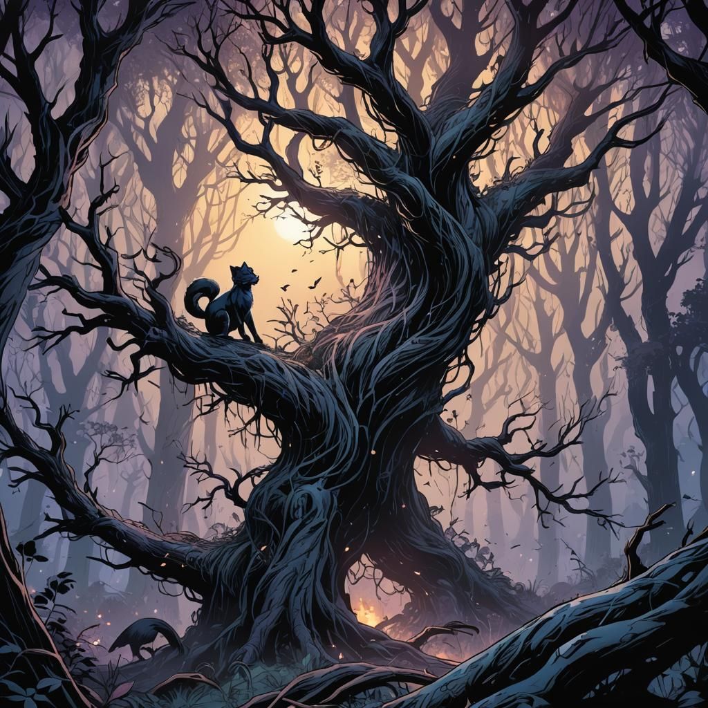 Monstrous Transformation in Dark Forest Comic Art