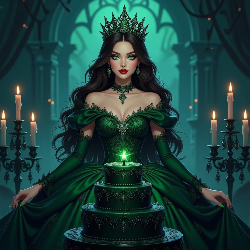 Witch Princess Birthday Ball in Dark Fantasy Style