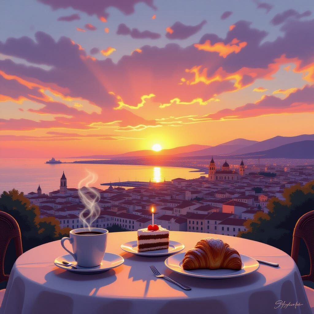 Cagliari Sunrise Breakfast with Coffee and Cake