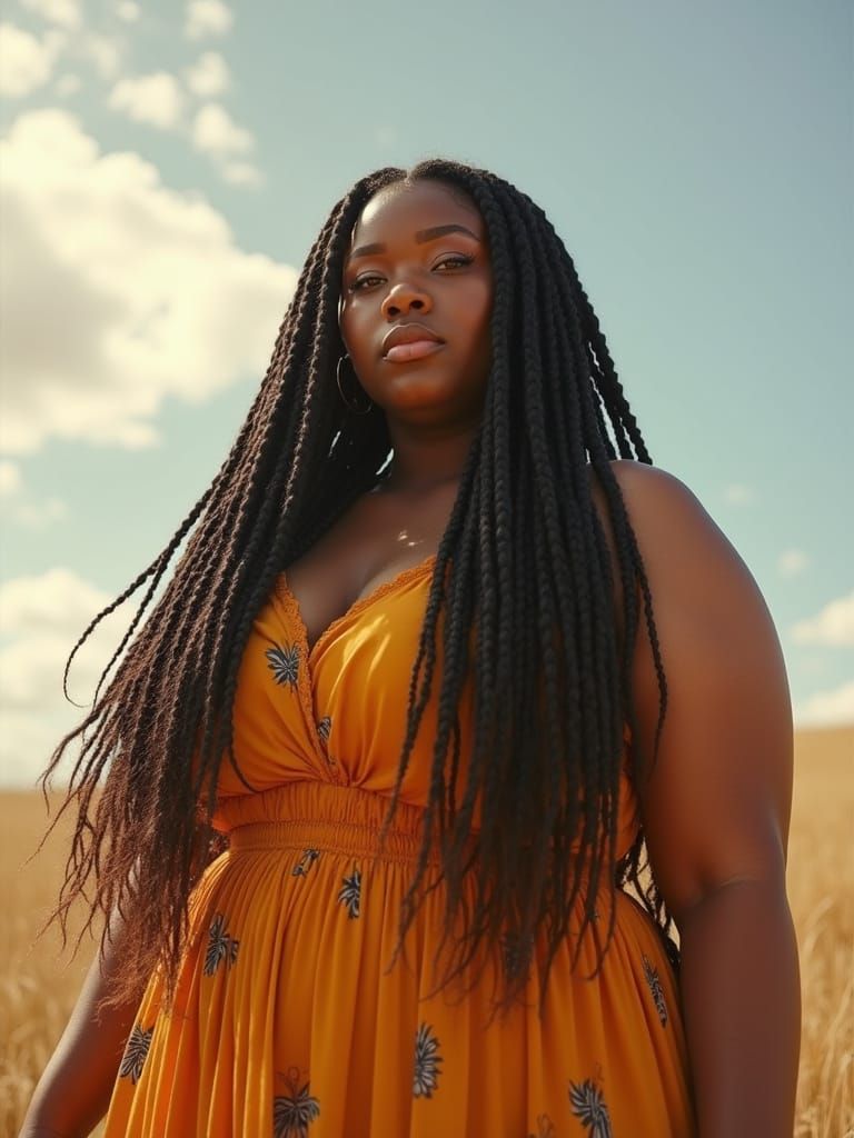 Braided Woman Bathed in Sunlight