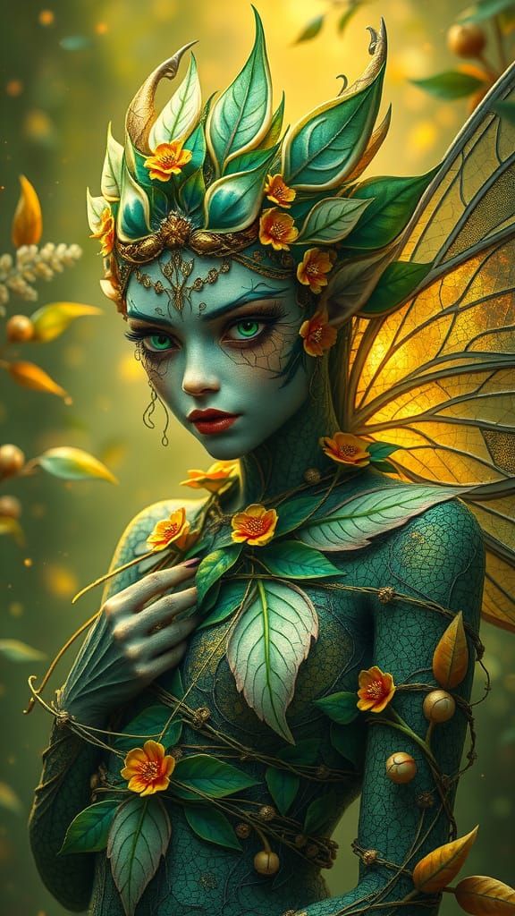 Ethereal Wildling Fairy in Art Nouveau Style