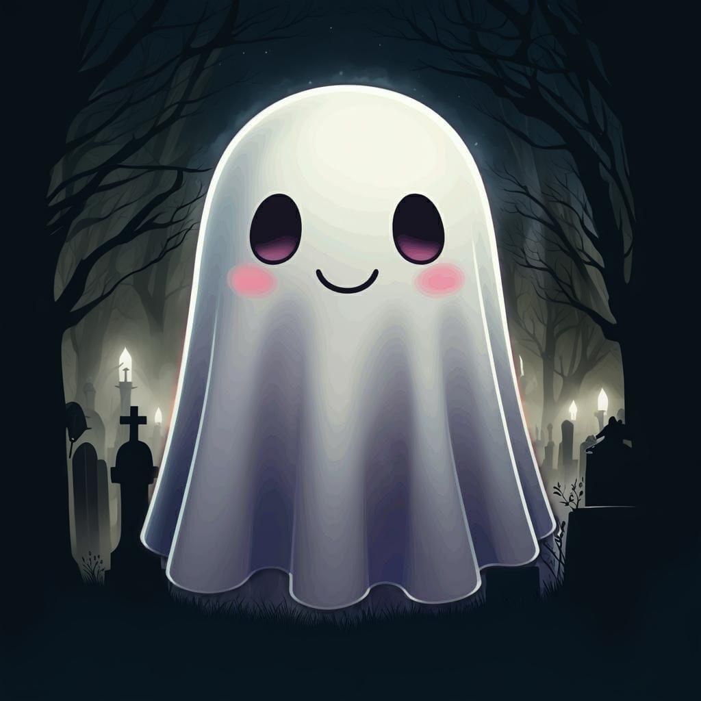 Creepy Graveyard Scene on a Dark Night