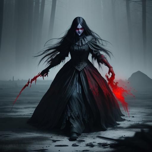 Eerie Dystopian Woman in Surreal Style