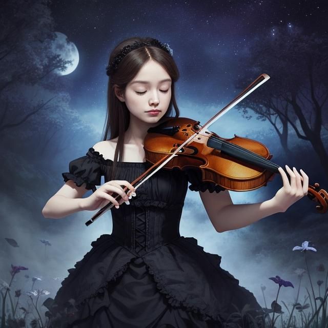 Dramatic Violinist in Dark Symphonic Style