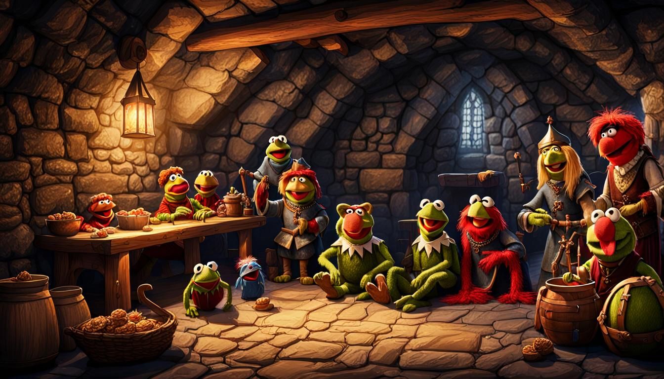 The Muppets in a Medieval Lair Interior