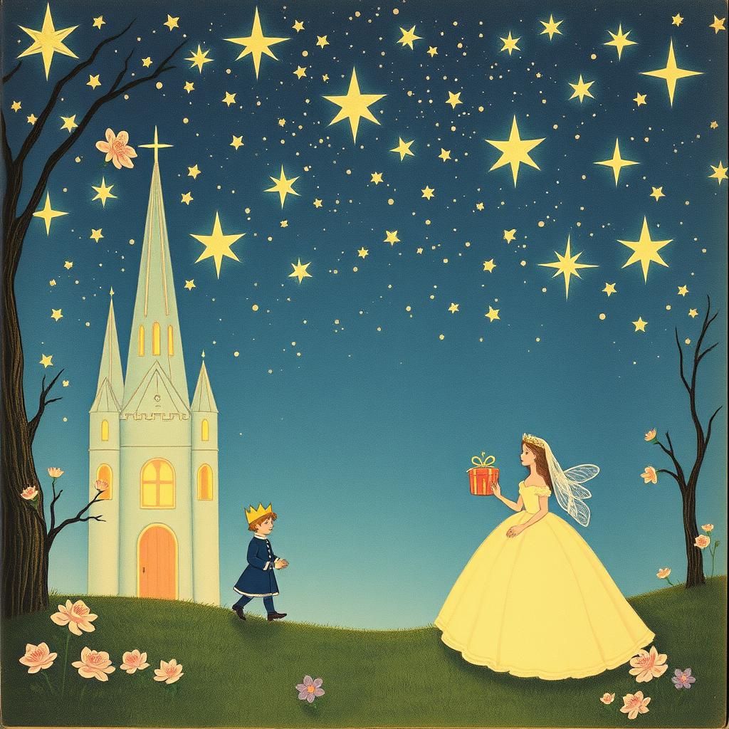 Magical Fairy Ball Illustration in Vintage Style