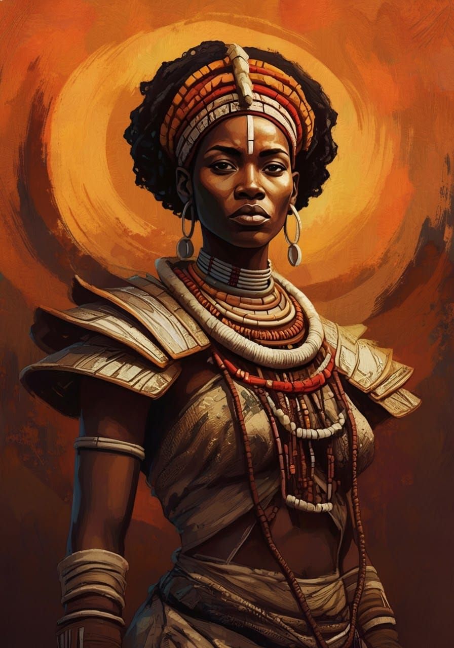 Warrior leader of the African Dahomey tribe