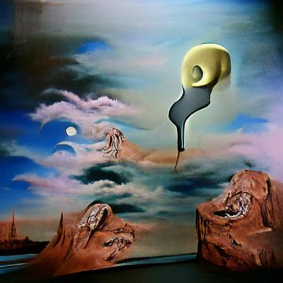 Surreal Moon Inspired by Salvador Dali's Melting Art