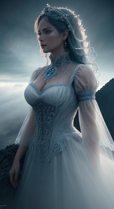 Mysterious Slovak Lady in Volcanic Landscape