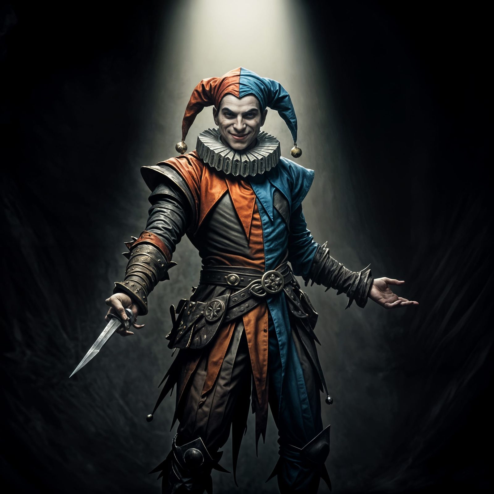 Medieval Jester Caught in Spotlight