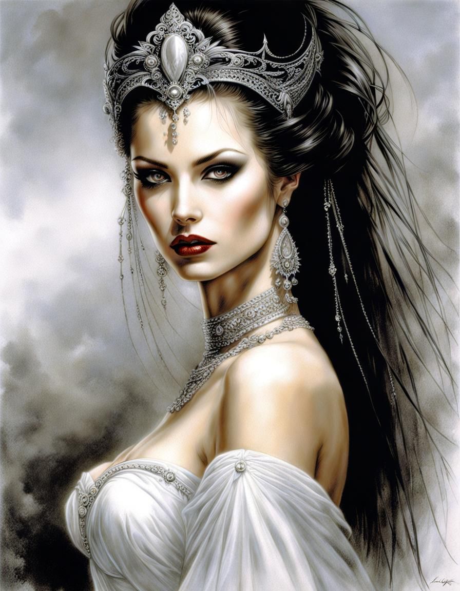 Vampire Bride Portrait in Fantasy Art Style