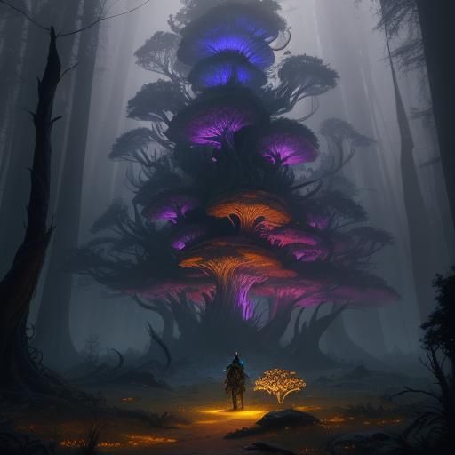 Bugbear Warrior in Mystical Forest, Dark Fantasy Art