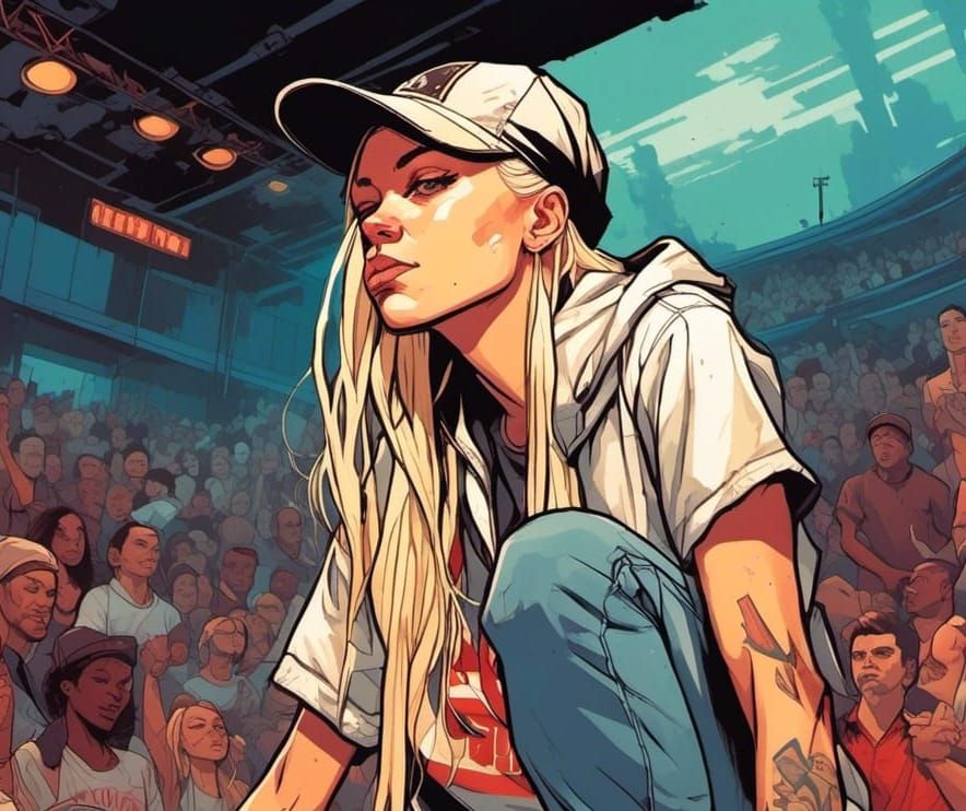 Portrait of a Fierce Young Rapper in Edgy Urban Style