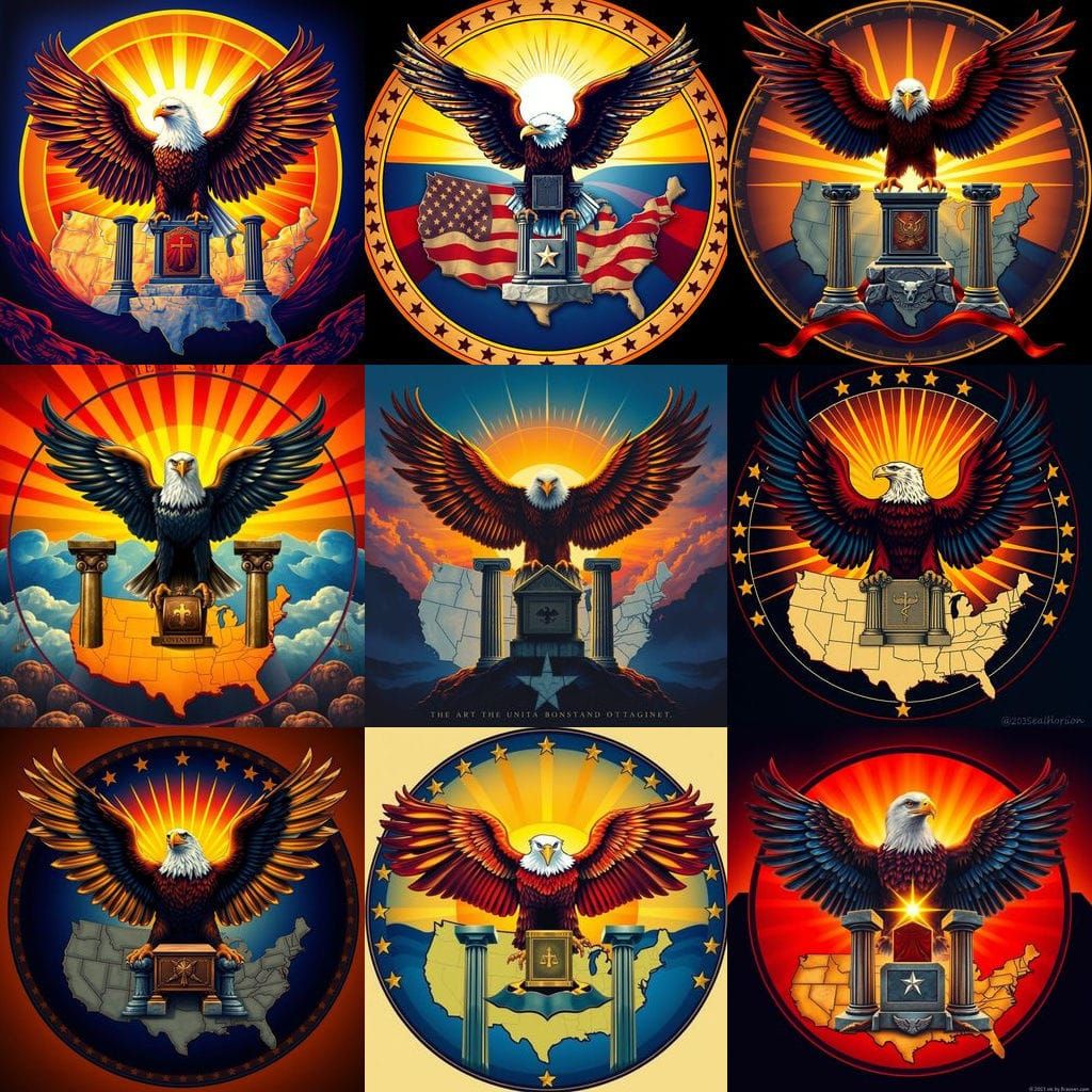 RCAI Symbolic Logo: Eagle, Sunrise, and Covenant