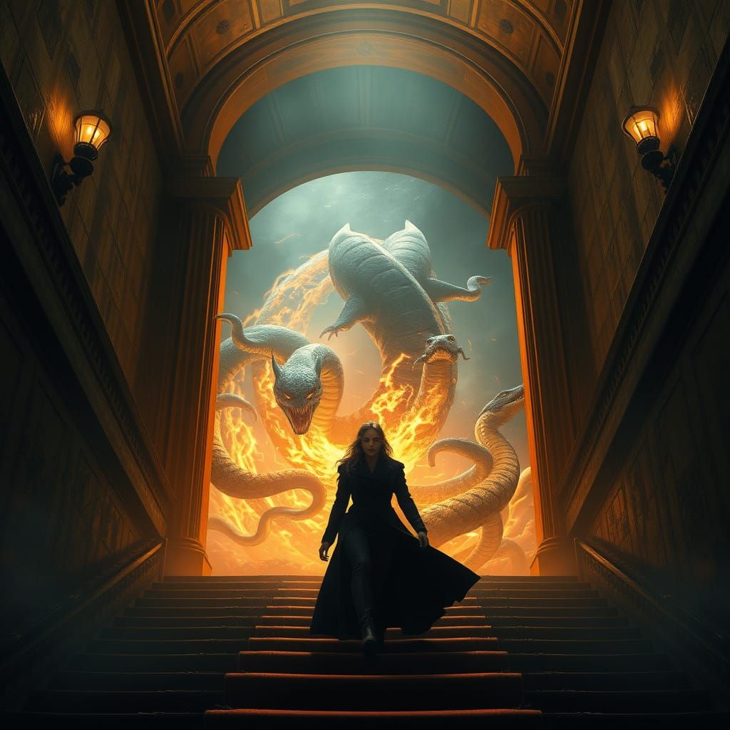 Ethereal Warrior Descends into Mystical Realm of Chaos